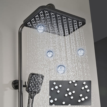 OihPaw Colonne De Douche Thermostatique Gris Ensemble de Douche 5 Fonctions Système de Douche avec Affichage Numérique LED, Douche de Tête 30x20CM, Pommeau Douche 3 Modes