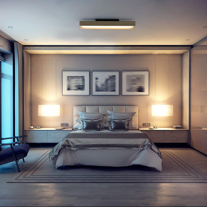 Plafonnier LED Salon, 30W Luminaire Plafonnier Cuisine Moderne, Lumière blanche 6000k, Lampe de plafond Rectangle pour Chambre Salon Cuisine, Long 65cm