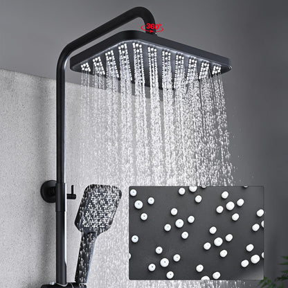 OihPaw Colonne De Douche Thermostatique Noir Ensemble de Douche 5 Fonctions Système de Douche avec Affichage Numérique LED,Douche de Tête 30x20CM,Pommeau Douche 3 Modes