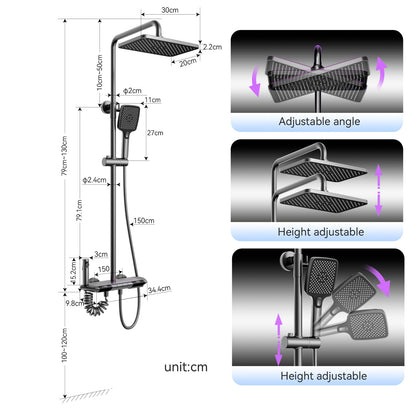 Colonne De Douche Avec Mitigeur Thermostatique Système De Douche Affichage Numérique LED Ensemble De Douche Avec Pommeau De Douche, Douchette, Bidet Douche, Robinet De Baignoire
