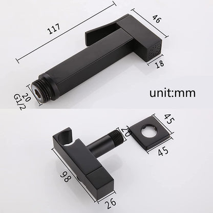 Pulvérisateur de Bidet, Noir Kit Douchette WC en Laiton Pulvérisateur de Bidet à Main Mural Pulvérisateur de Toilette pour Bidet pour l'hygiène Personnelle, le Nettoyage des Toilettes