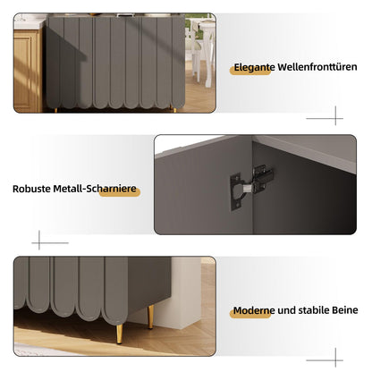 Buffet de Cuisine, Armoire de Cuisine 2 Placards Portes, Vaisselier Cuisine Anti-basculement, Meuble Cuisine Rangement Conception Ouverte, Grande Capacité, Style Simple, 120 x 40 x 151cm