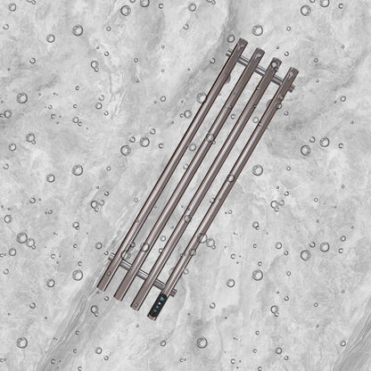 Sèche-Serviette Électrique Chrome, 100 W Chauffe-Serviettes 950 x 257 mm WiFi Intelligent Porte-Serviettes Chauffant Électrique Commande Tactile à LED Radiateur de Salle de Bain avec 8 Crochets