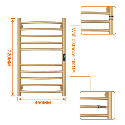 OihPaw Sèche-serviette électrique Mural à 10 Barres,135W Chauffe-Serviettes 450x720mm WiFi Intelligent Porte-Serviettes électrique, Contrôle de Température 30-70℃ & Minuterie
