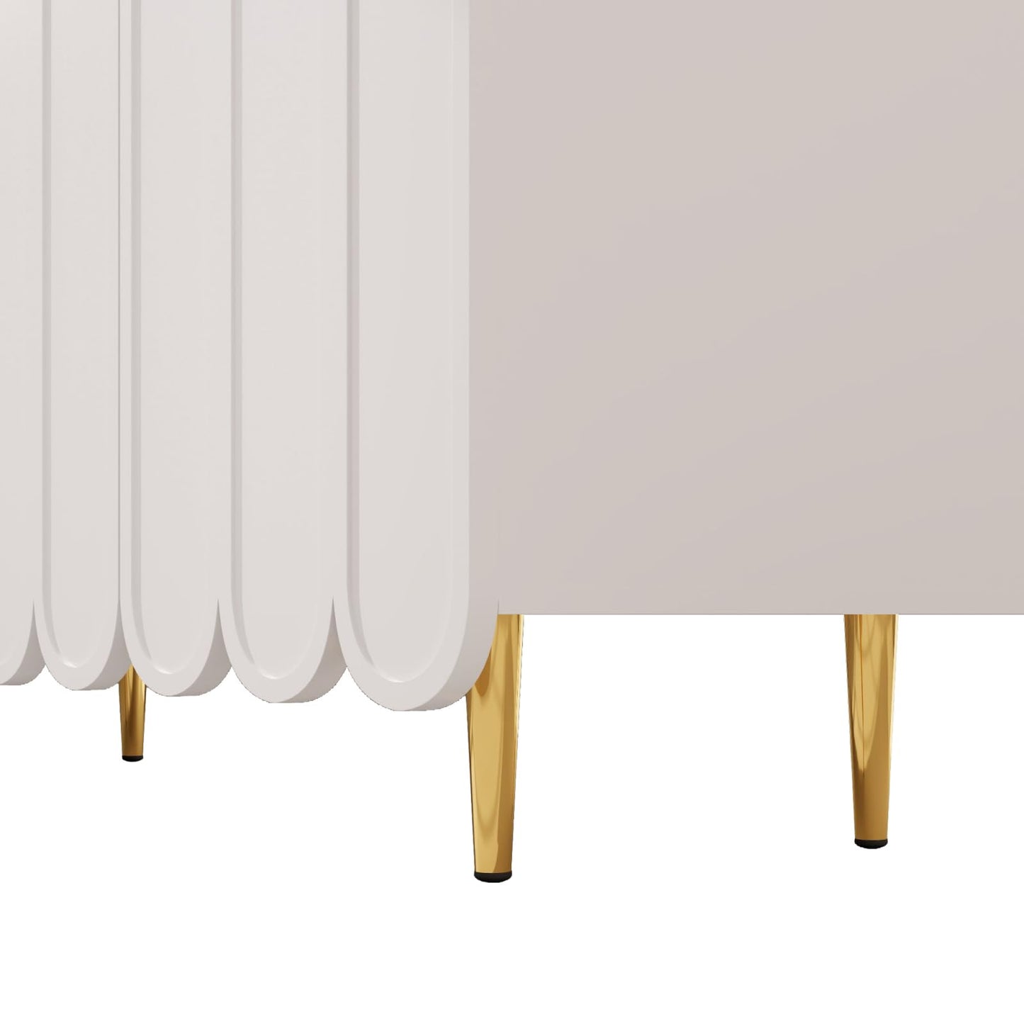Peiaw Buffet,Meuble de Rangement Blanc,Placard,Bibliothèque,Buffet à 3 Portes,Buffet avec Pieds cylindriques dorés,120 x 40 x 151 cm,Convient pour Le Bureau du Salon de la Cuisine