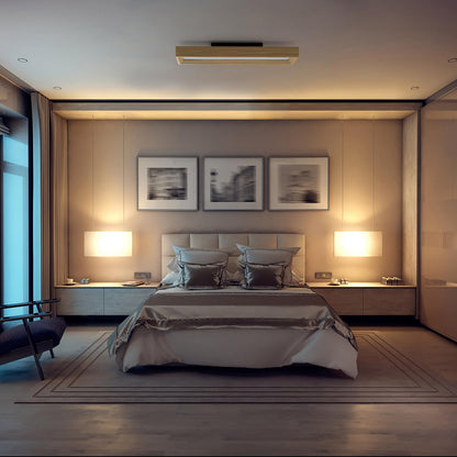 Plafonnier LED Salon, 30W Luminaire Plafonnier Cuisine Moderne, Lumière blanche 6000k, Lampe de plafond Rectangle pour Chambre Salon Cuisine, Long 65cm