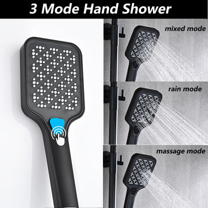 OihPaw Colonne De Douche Thermostatique Noir Ensemble de Douche 5 Fonctions Système de Douche avec Affichage Numérique LED,Douche de Tête 30x20CM,Pommeau Douche 3 Modes