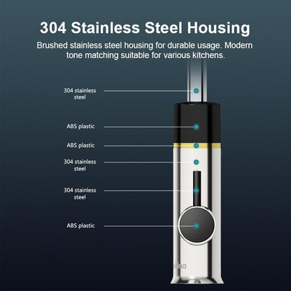 Robinet avec chauffe-eau instantané, 3200 W, robinet de chauffage électrique en acier inoxydable, robinet pivotant à 360°, affichage de la température LCD, mitigeur avec chauffe-eau instantané