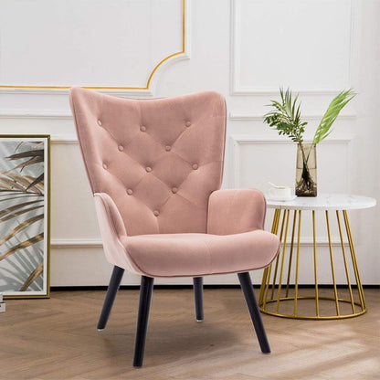 SHUGUANG Fauteuil Salon Confortable, Fauteuil Confortable Microsuède, Chaise Coiffeuse avec Cadre en Bois Massif, Style Rétro Médiéval Chaise de Lecture en Vigueur Chambre à Coucher, Salon