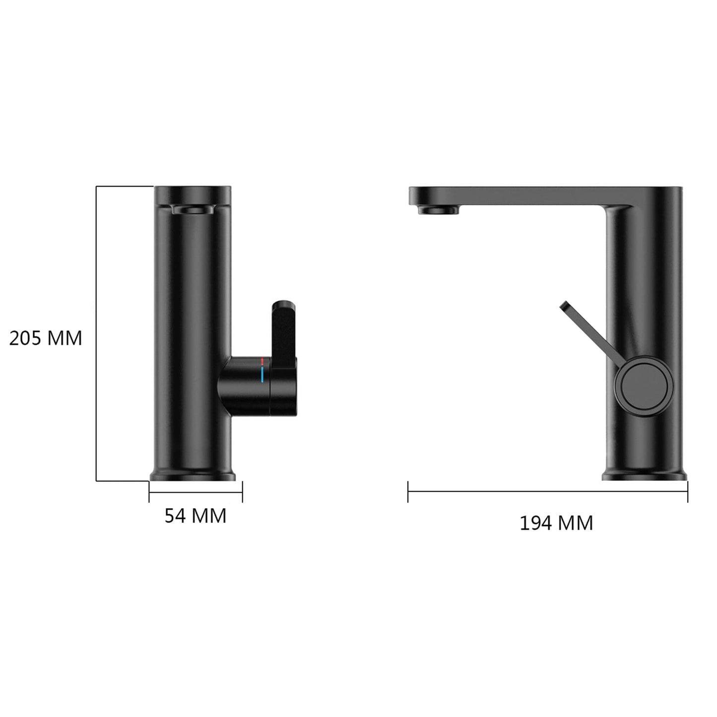 Robinet électrique Eau Chaude 3,2 kW 220V Robinet D'eau Chaude Instantané ABS Noire Robinet Chauffant Instantané avec Affichage de la Température LED, Pour Cuisine, Salle De Bain