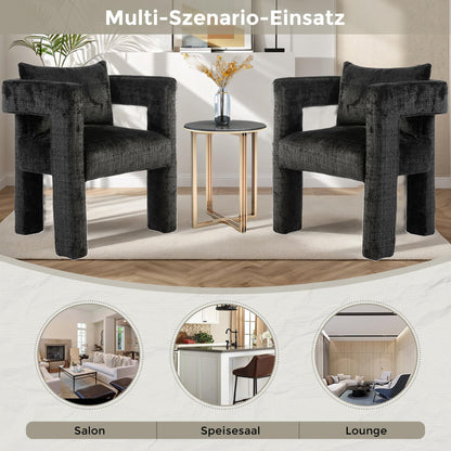 SHUGUANG Chenille Fauteuil de Loisirs, Fauteuil Salon Confortable Fauteuil Velours Utiliser Accoudoirs Creux, Chaise de Lecture avec Coussin Confortable en Vigueur Chambre à Coucher, Salon