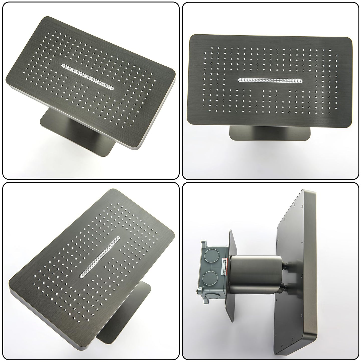 OihPaw Colonne de Douche Thermostatique Douche Encastrable Affichage Numérique Colonne de Douche Encastrable Gris Pistolet Ensemble de Douche avec Pommeau de Douche,Douchette