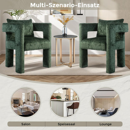 SHUGUANG Chenille Fauteuil de Loisirs, Fauteuil Salon Confortable Fauteuil Velours Utiliser Accoudoirs Creux, Chaise de Lecture avec Coussin Confortable en Vigueur Chambre à Coucher, Salon