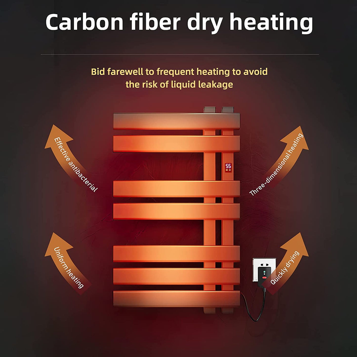OihPaw Sèche-serviette électrique,450x720mm Radiateur Seche Serviette Salle de Bain, Affichage LED, économie d'énergie, avec Minuterie&Température Ajustable - R530