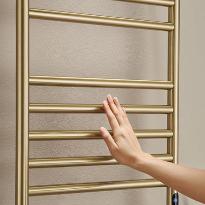 Seche Serviette Electrique Or, 162 W Chauffe-Serviettes 110x52x12 cm Porte-Serviettes Chauffant Électrique Mural Température Constante Intelligente Radiateur de Salle de Bain, Plug in