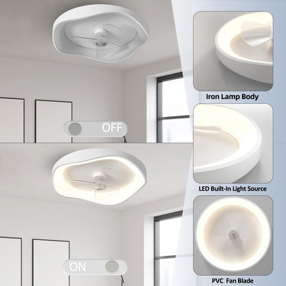 Ventilateur Plafond avec Lumiere, Lustre Ventilateur de Plafond, 6 Vitesses Réversible Silencieux, Gradation 3 Couleurs et APP/Télécommande Minuteur, pour Chambre, Salon, Cuisine
