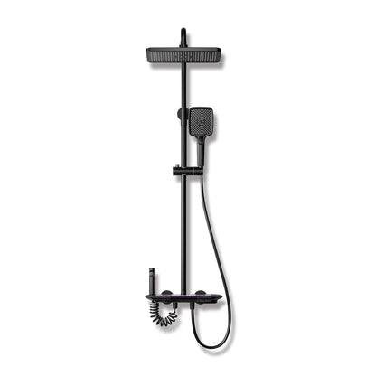 Colonne De Douche Avec Mitigeur Thermostatique Système De Douche Affichage Numérique LED Ensemble De Douche Avec Pommeau De Douche, Douchette, Bidet Douche, Robinet De Baignoire, Réglable (Noir)