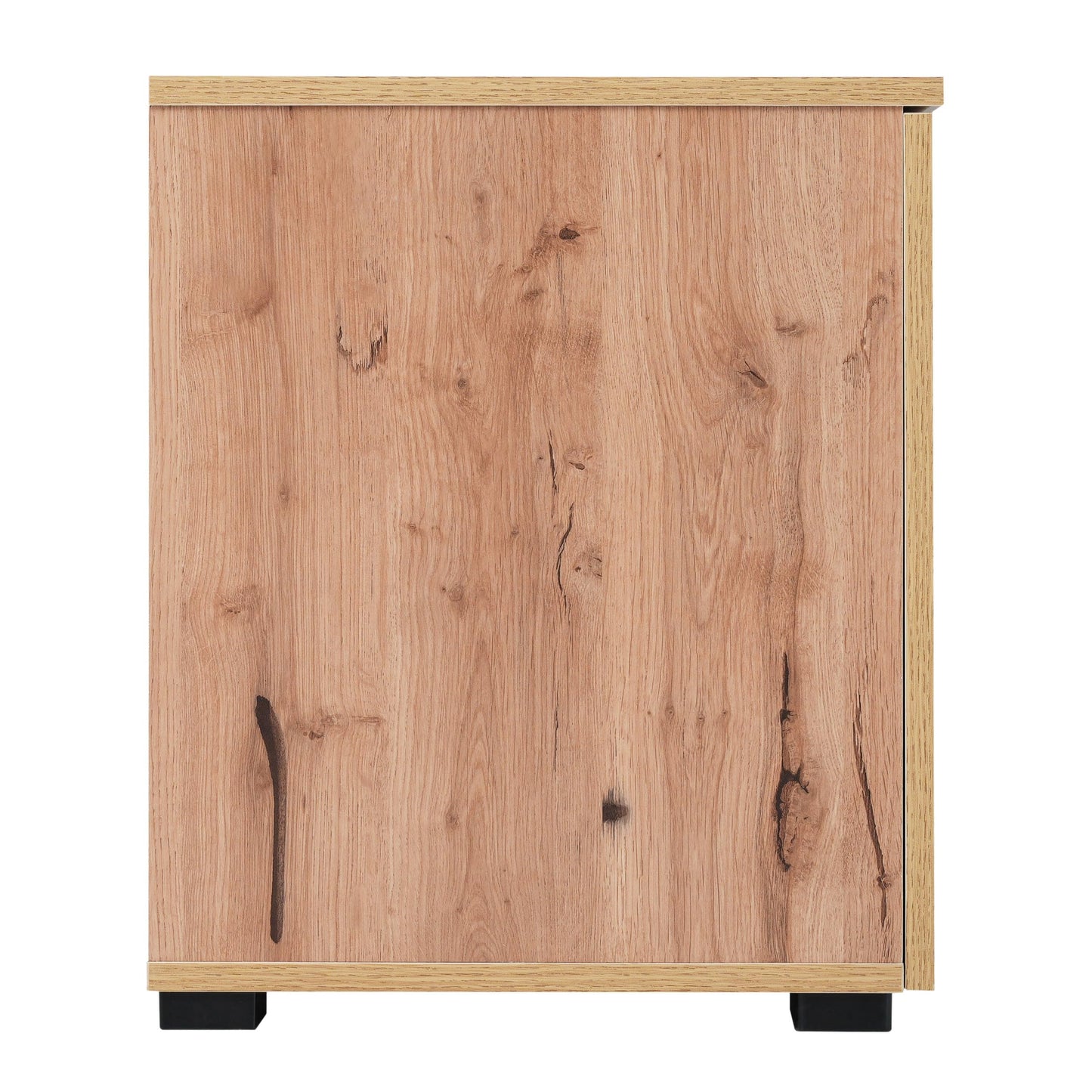 SHUGUANG Meubles TV 190 cm Longueur, Meubles Bas TV, Meubles de Salon Simples dans Les Couleurs Gris et Bois, Banc TV Style Maison de Campagne Naturelle avec Lumières LED à Couleurs Changeantes