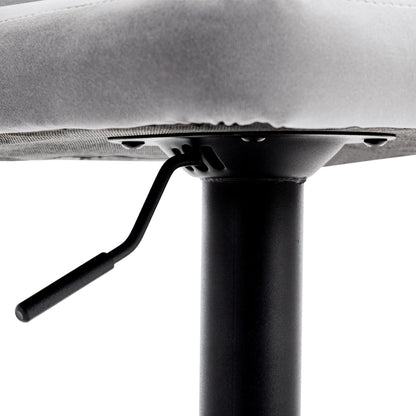 Tabouret Bar Velours Gris, Chaise de Bar lot de 4, Tabourets Réglables Hauteur (56-76 cm), Chaises Pétales avec Repose-pieds, Chaises de Loisirs Modernes, pour Restaurants, Cuisine, Comptoir, Taverne